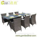 Luxury outdoor round rattan dining set imitation rattan furniture